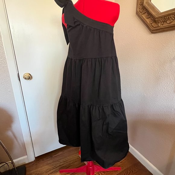 Love, Bonito Violeta Toga Tiered One Shoulder Swing Dress - Size Small - Picture 4 of 8